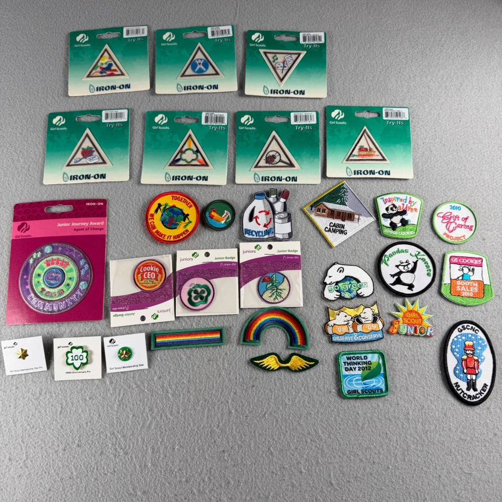 Girl Scout Patch Pin Lot 100th Anniversary Junior Try-Its Cookie Nutcracker 25pc